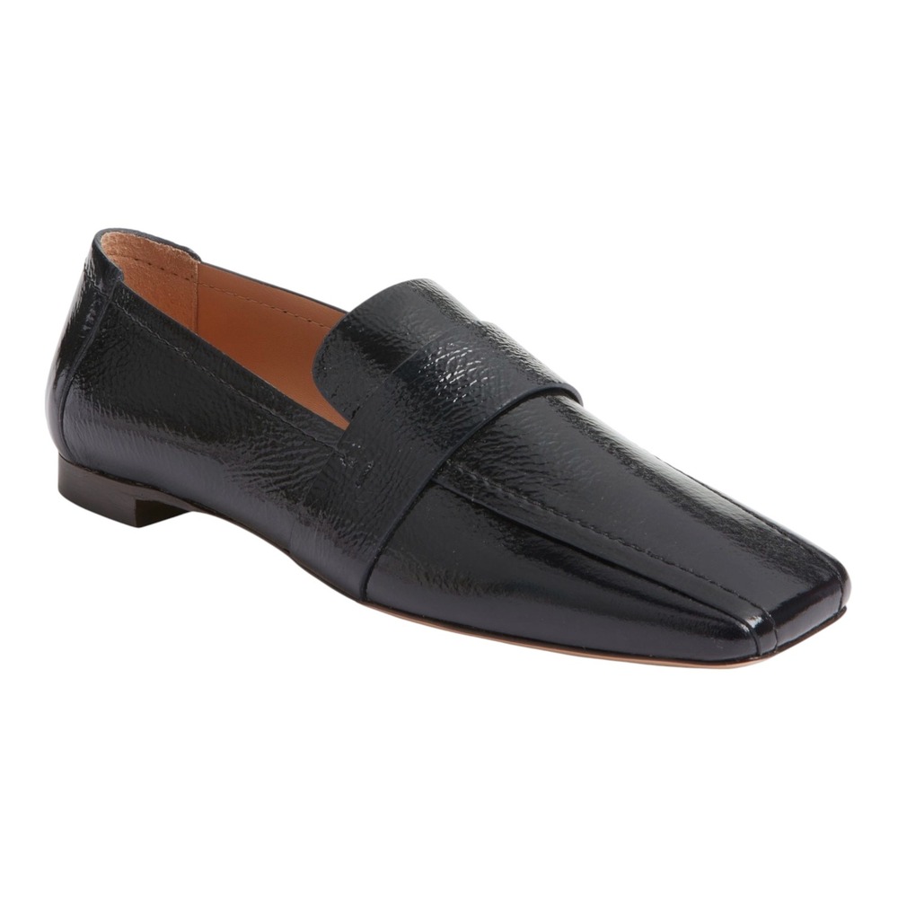 NEW MANSUR GAVRIEL Square Toe Patent Leather Loafers Black 36.5